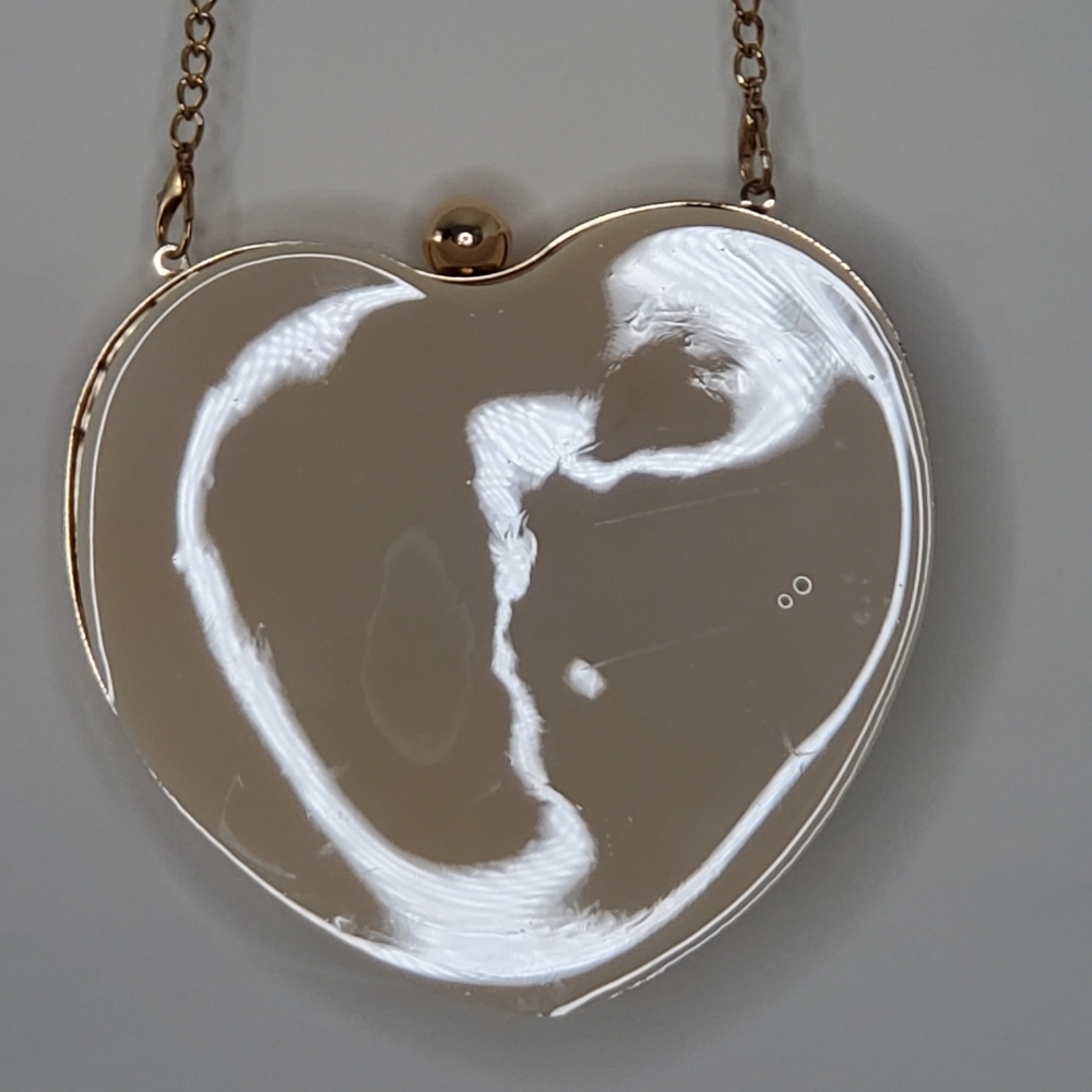 Heart Shaped Pressed Flower Resin Purse Chain Strap Wearable Art Clutch Bella - Picture 7 of 16